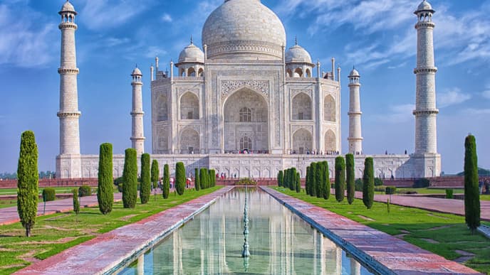 Admire the Taj Mahal at sunrise