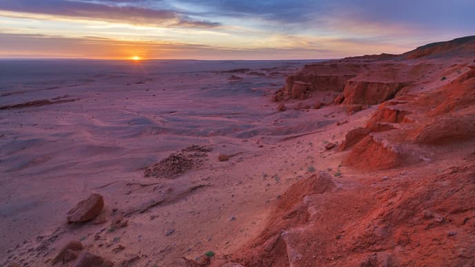 Bathe in the Sunset over the Gobi