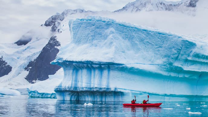 Kayaking amidst surreal landscapes