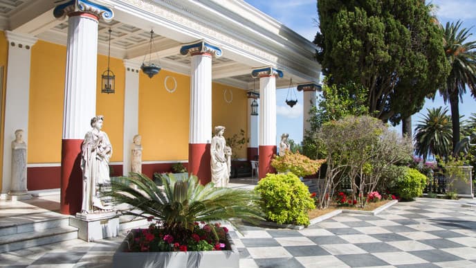Marvel at the elegant Achilleion Palace