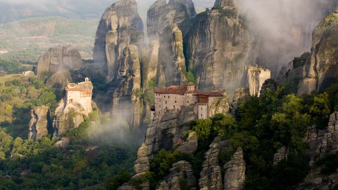 Hike amidst the rocky cliffs of Meteora