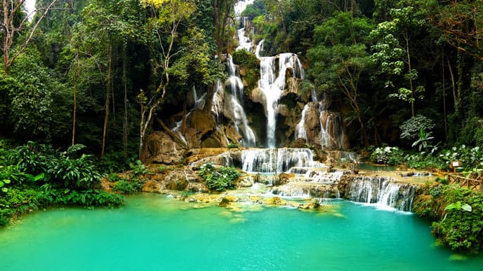 Visit Kuang Si Waterfall
