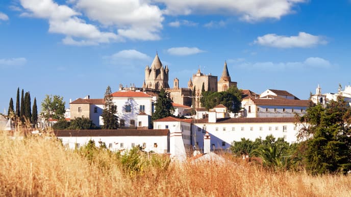 Sipping wine in Evora
