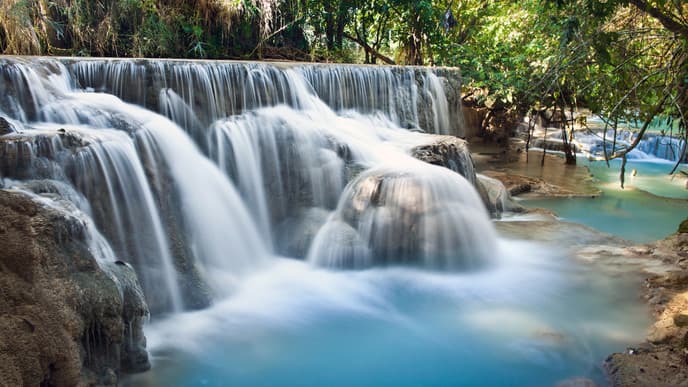 Explore Luang Prabang city and the Kuang Si Waterfall