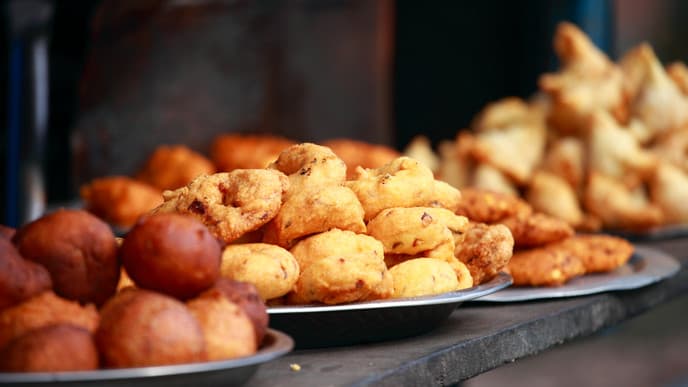Sample street food on the 'lane of parathas'