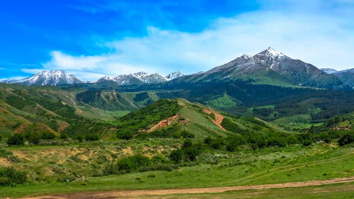 High mountain pass to beautiful pastures