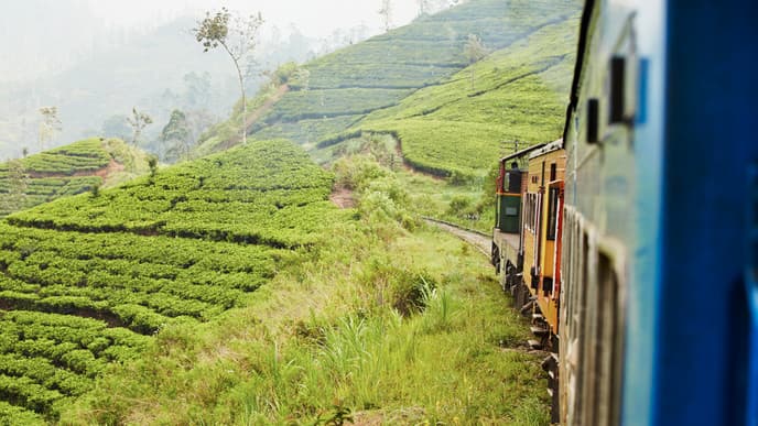 Nostalgische Bahnfahrt durch die Teeplantagen