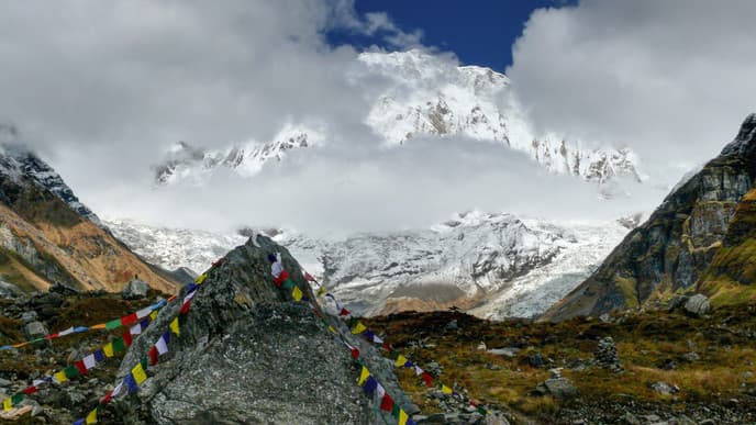 Aufstieg zum Machhapuchhre Basislager auf 3700 Metern