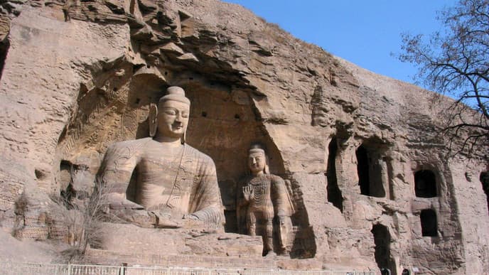 Visit the Yungang Grottos and the Hanging Temple