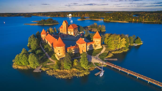 Explore Trakai's moated castle