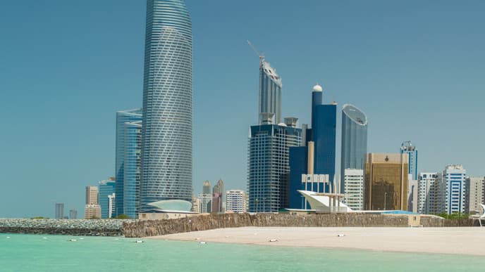 The White Mosque and the Louvre Abu Dhabi Museum