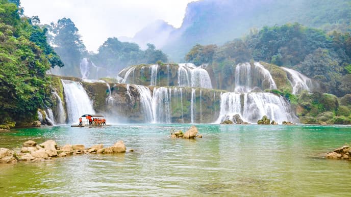 Bask in the serenity of the Ban Gioc Waterfalls
