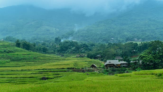 Dorfleben in den Bergen