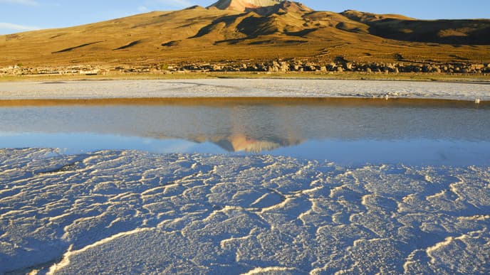 Traversing the salt flats