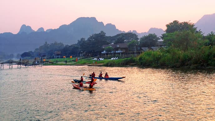 River kayak and journey to Vientiane