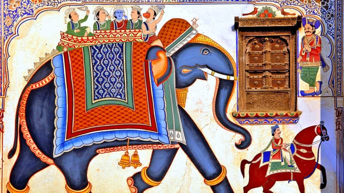 Farbenfrohe Händlerhäuser