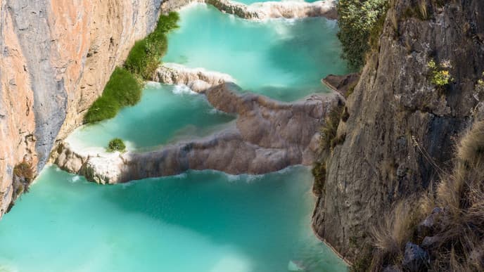 The natural turquoise pools of Millpu