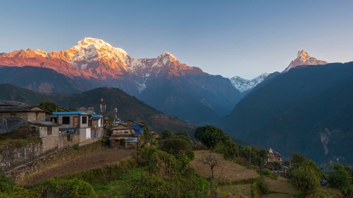 Take the mountain trail to Ghandruk Village