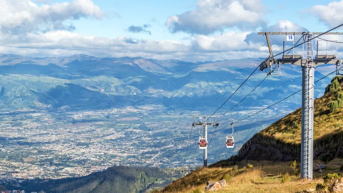 Cable car ride over Quito
