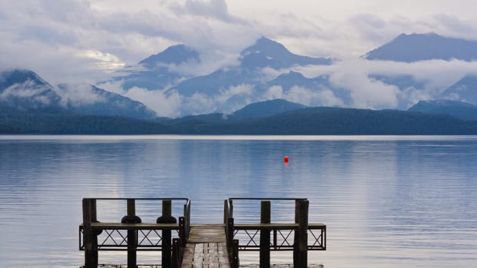 Malerische Landstraße im Fiordland