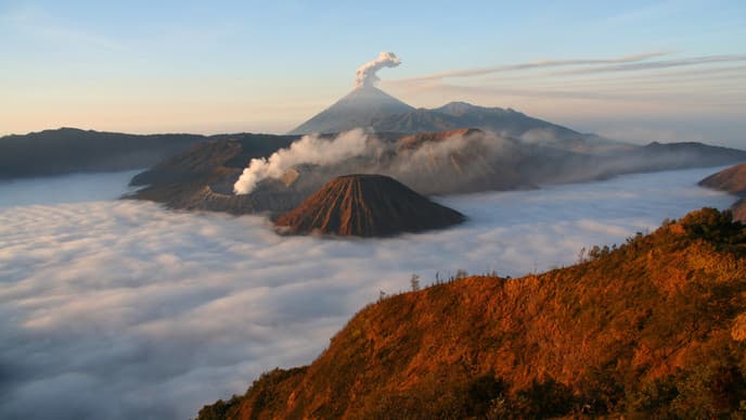 See Mount Bromo at sunrise