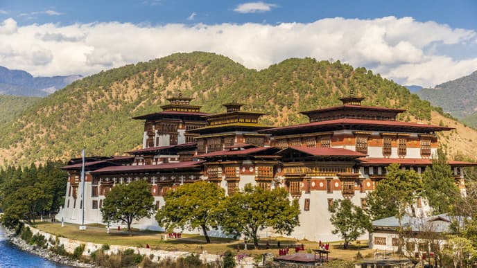 Majestätisches Kloster und Festung Paro Dzong