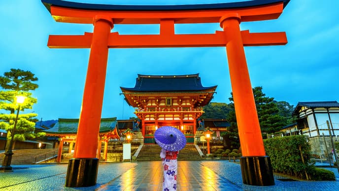 The famous Yasaka-Jinja Shrine in Kyoto