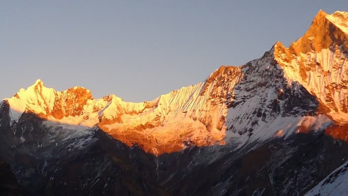 See the sunset over Annapurna