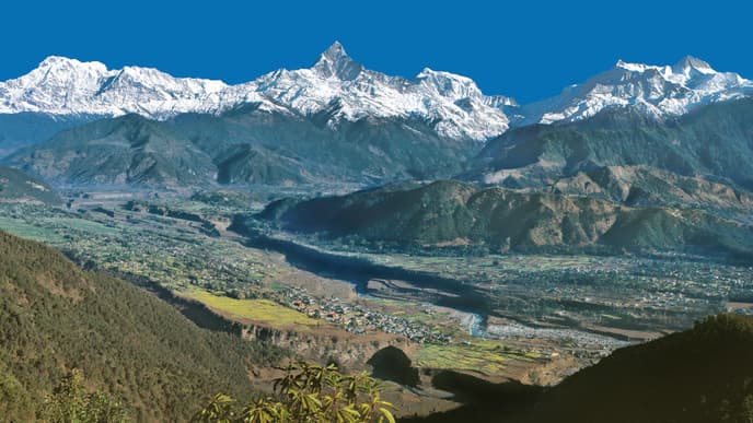 Mountain views en route to Pokhara