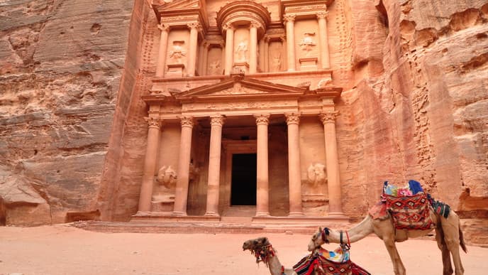 Visit the famous Treasury in Petra