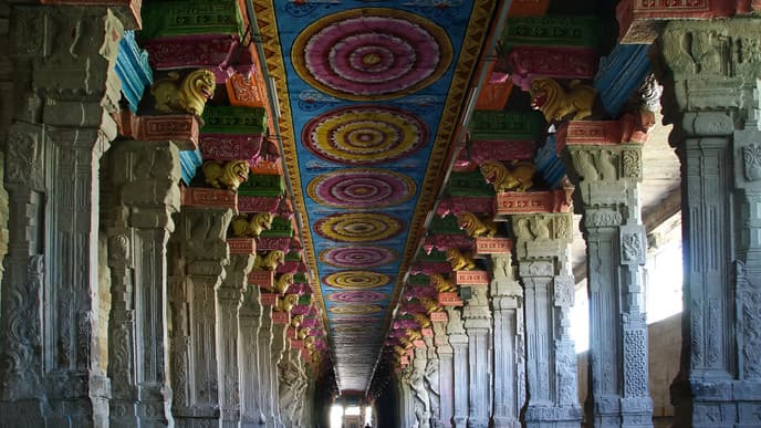 Abendzeremonie und Elefantenprozession in Madurai