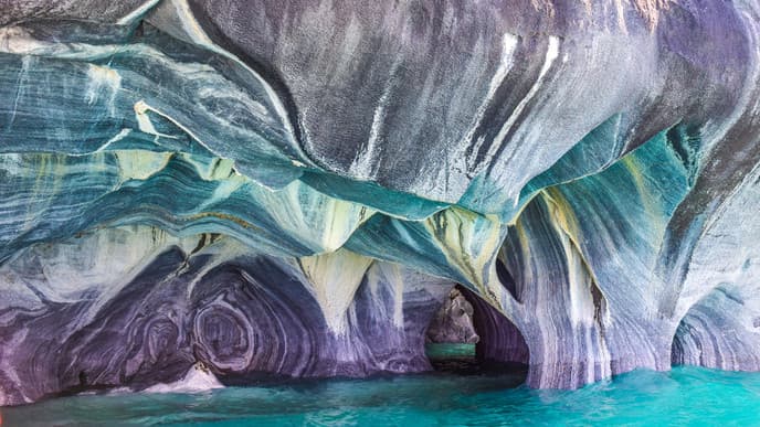 Boat Road Through the Marble Cave on Rio Tranquilo