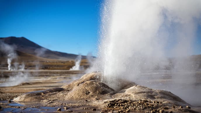 Sunrise over El Tatio Geysers