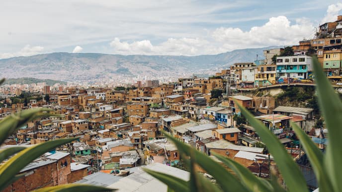 The vibrant streets of Comuna 13