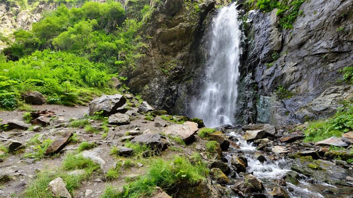 Mt. Chaukhi and Gveleti Waterfalls