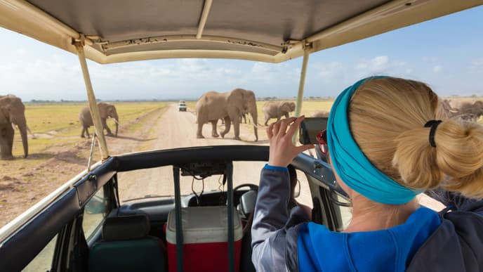 Erste Safari im Amboseli National Park