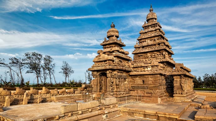 Mahabalipuram: Küstentempel, Märkte und Sonnenuntergang am Strand