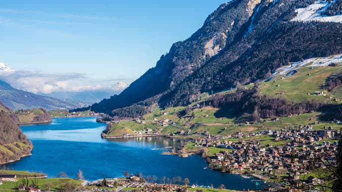 Sun-soaked lakeside serenity