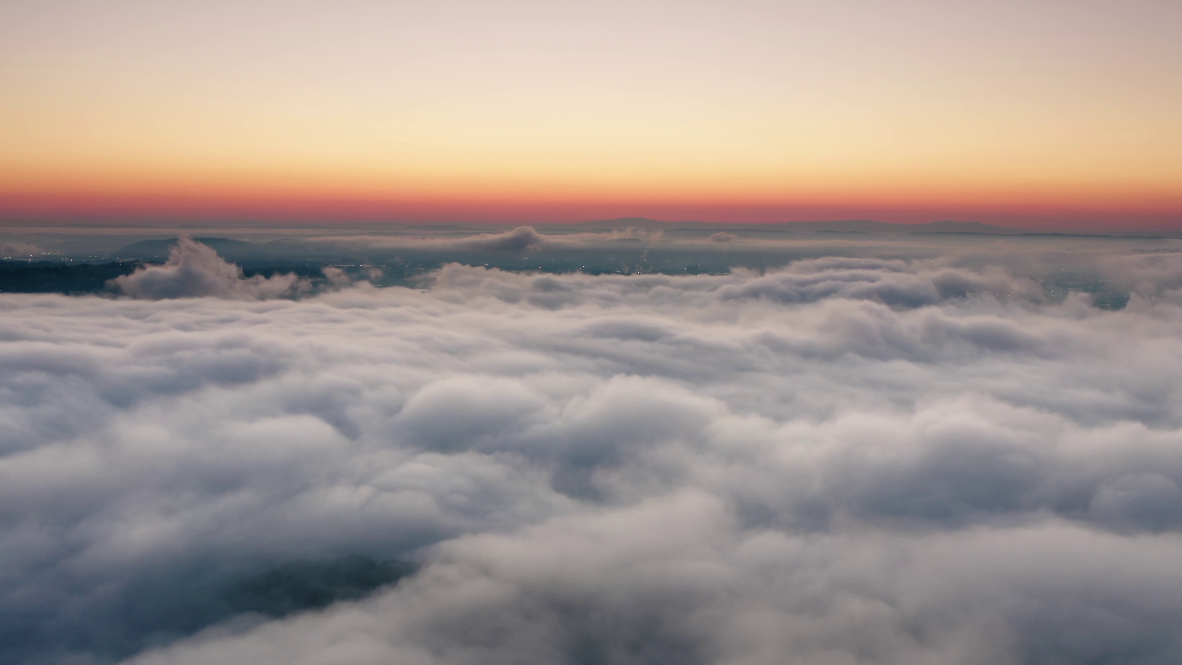 Hopeful sunrise over clouds