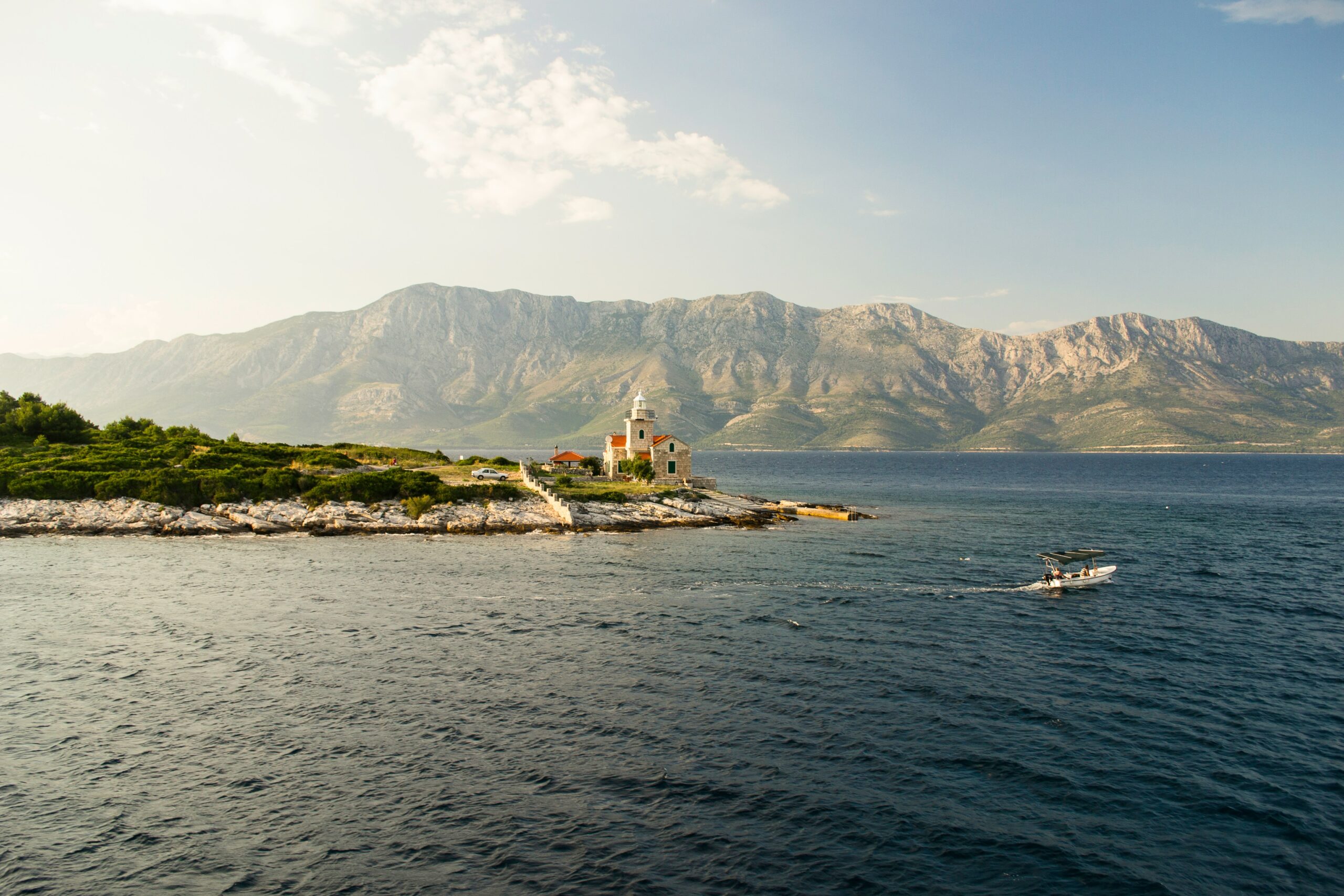 Boat on a lake in Croatia