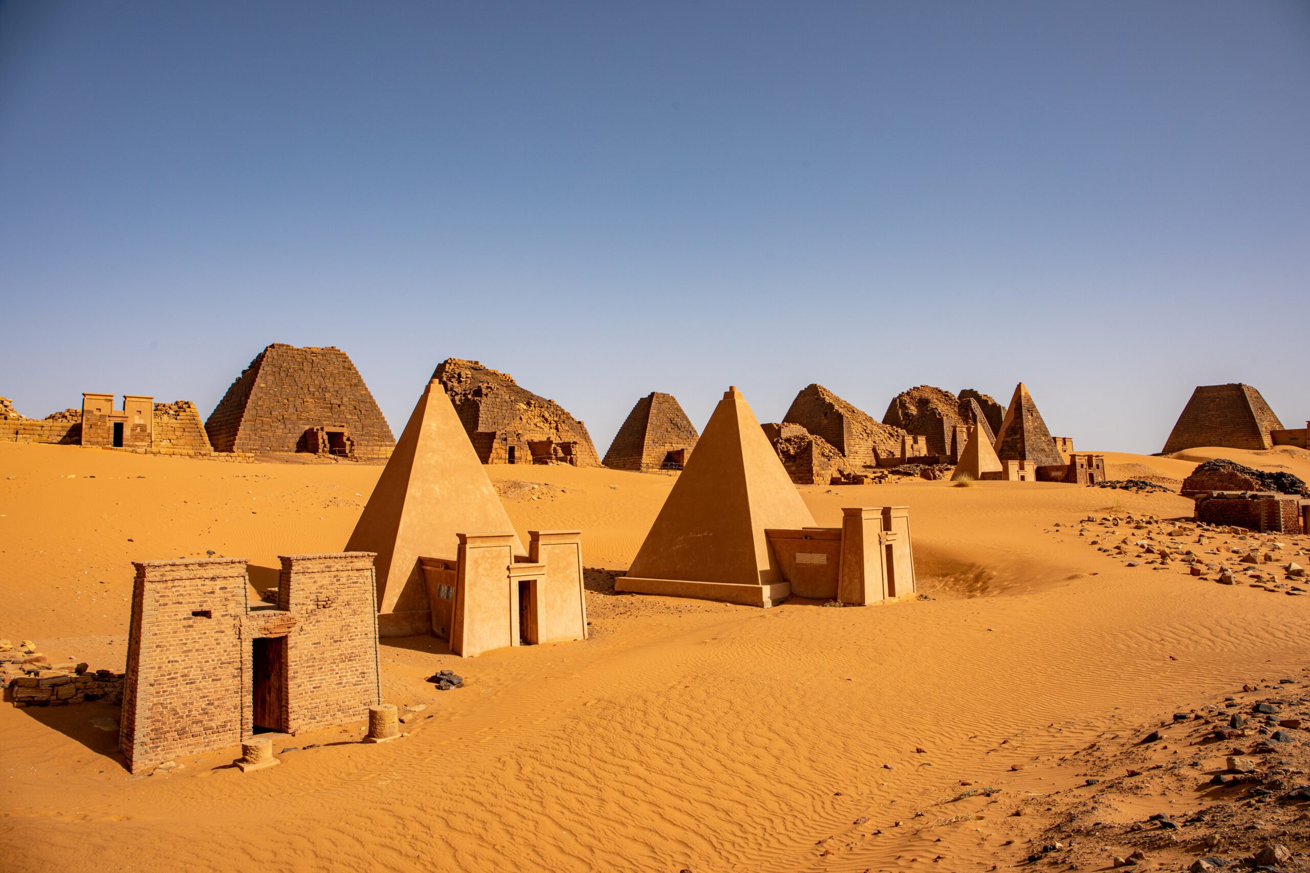 pyramids in the desert