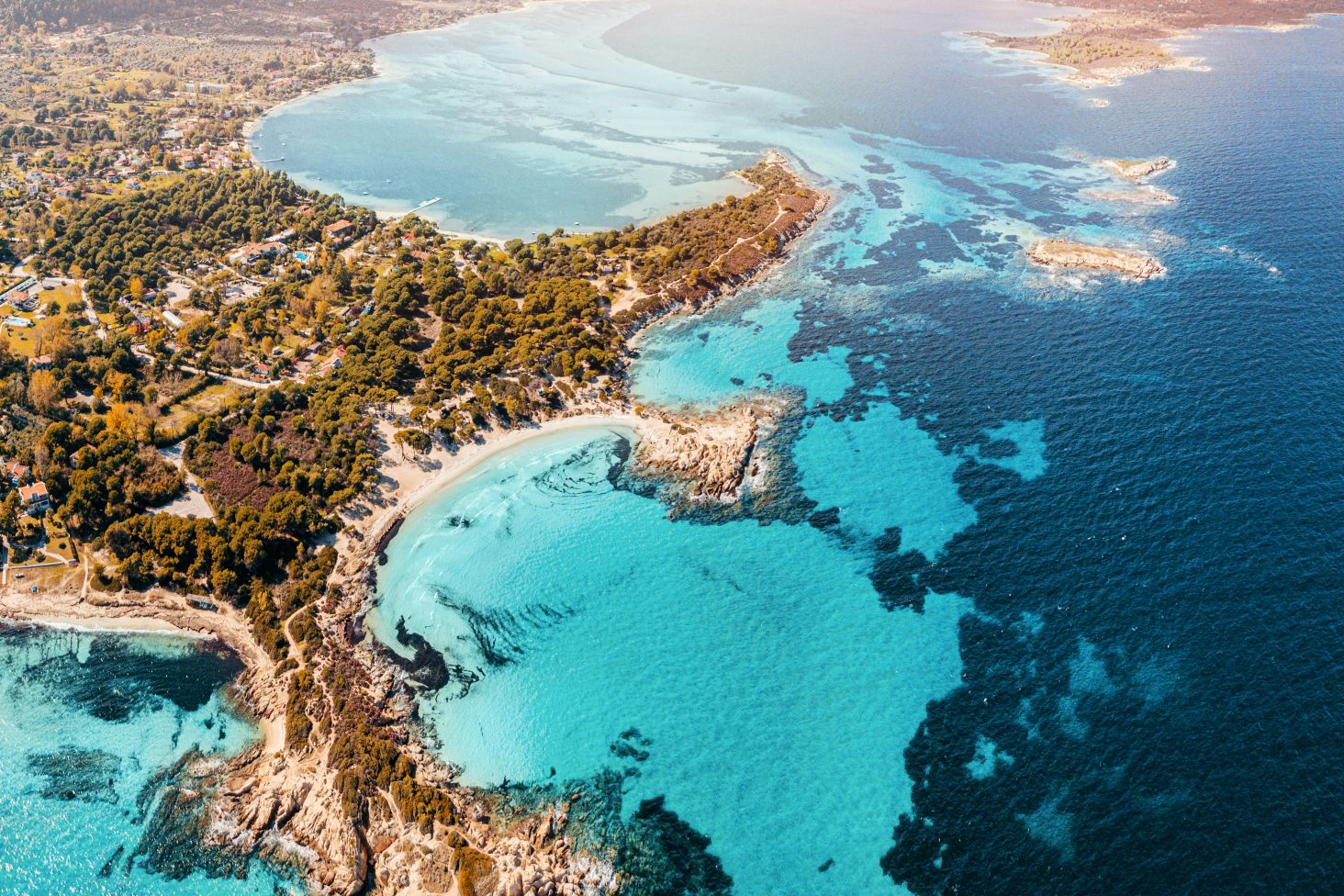 Aerial of Sithonia, Greece