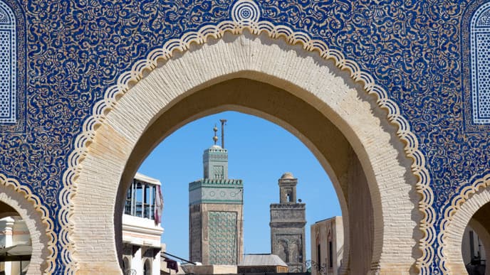 Ruinen von Volubilis auf dem Weg nach Fez