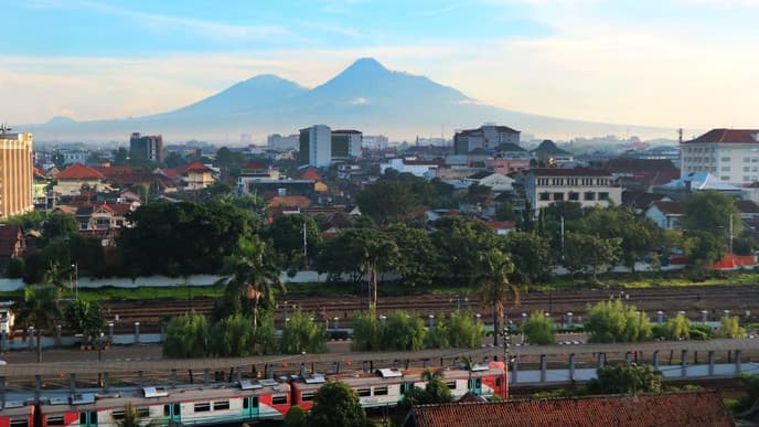 Journey by train to Yogyakarta