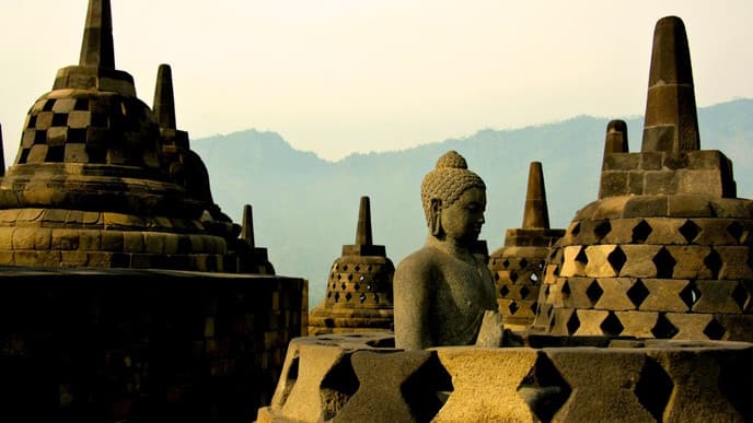 See the iconic Borobudur Temple at sunrise