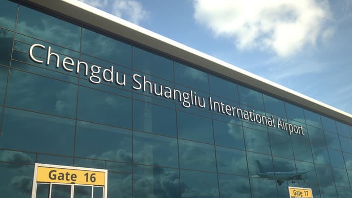 Ankunft in Chengdu